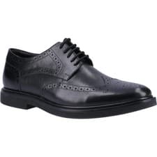 Image of HUSH PUPPIES Men's Kingston Black Leather Brogues UK 11 - last pair