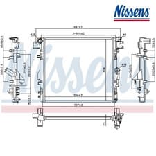 Image of Radiator, engine cooling NISSENS 61037 For JEEP
