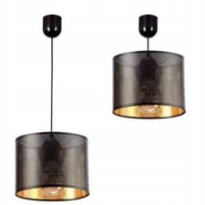 Image of Gold LED Pendant Light E27 Lattice Lampshade with Holes | Mesh Collection
