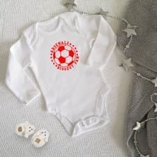 Image of Arsenal Biggest Football Fan Baby Babygrow Vest Bodysuit Short Long Sleeves