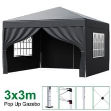 Image of 3x3m Pop Up Gazebo Marquee Canopy Outdoor Garden Party Wedding Tent 3 Colour