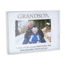 Image of Silver Grandson 4x6 Picture Frame for Wall or Table Use by Happy Homewares