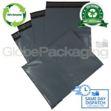 Image of GLOBE ECO-FRIENDLY GREY MAILING POSTAL POSTAGE BAGS 100% RECYCLED & RECYCLABLE