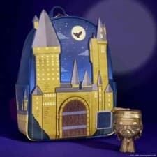 Image of LOUNGEFLY HARRY POTTER HOGWARTS CASTLE MINI BACKPACK WITH POP! ALBUS DUMBLEDORE