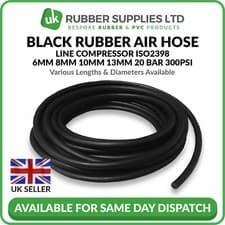 Image of AIR LINE RUBBER HOSE HIGH QUALITY REINFORCED 6mm 8mm 10mm 13mm 20 BAR (300PSI)