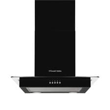 Image of Russell Hobbs 60cm Flat Glass Chimney Cooker Hood - Black RHFGCH601B