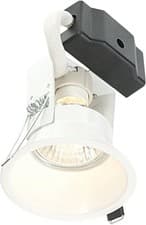 Image of Fixed Round Recess Ceiling Down Light Gloss White Sunken Flush GU10 Lamp Holder