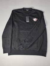 Image of True Religion Men's 3XL Jet Black Bold Sweatshirt Crewneck Buddha Guitar NWT 
