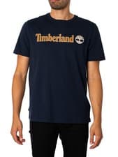 Image of Timberland Men's Linear Logo T-Shirt, Blue