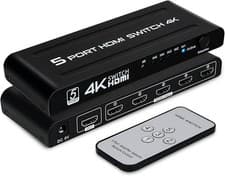 Image of HDMI Switch 5 in 1 Out 5 Port HDMI Switcher Box HDMI Splitter with IR Remote