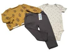 Image of Girls Outfit 3pc Size 0/3M Fall Winter Thanksgiving Carters Brand