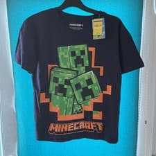Image of Minecraft | Creeper face | Kids | Navy T Shirt | Age 11 Years Matalan Brand New 