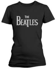 Image of The Beatles Drop T Logo Diamante Womens Fitted T-Shirt NEW OFFICIAL