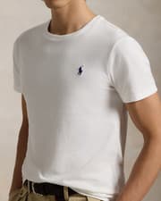 Image of Original Polo Ralph Lauren Slim Fit Mens Crew Neck Cotton QR T-Shirt WHITE