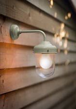 Image of Outdoor Wall Light Modern Barn Lamp in Sage Green Garden Trading