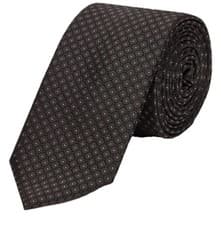 Image of Hugo Boss 100% Silk Luxury Neck Tie Men's Spotted Black NWT 148cm 6cm Brand New