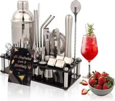 Image of 26 Piece Cocktail Shaker Set Stainless Steel Bartender Kit Party Drink Maker