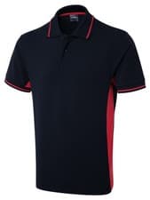 Image of Men's Tipped Collar Polo Shirt Navy & Red Size XS- 4XL Sports Academy T-Shirt