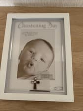 Image of White Christening Day Photo Frame 5x7 (13x18 Cm) New