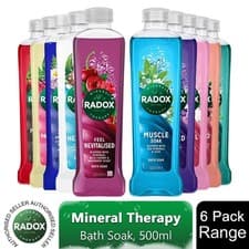 Image of Radox Bath Soak 100% Nature Inspired Fragrances 500ml, 6 Pack