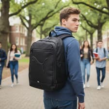Image of Puma Buzz Backpack Black School University Laptop Bag Fast Delivery UK