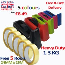 Image of Heavy Duty Tape Dispenser Desktop Office Free 5 Tape Up to 1" (25.4mm) Wide XL