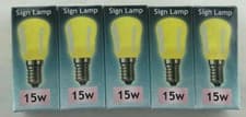 Image of 5x YELLOW Crompton 15W SES E14 240Volt PYGMY Lamp 15 Watt Bulb SIGN 