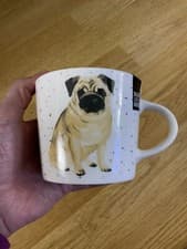 Image of Gorgeous Pug Dog Mug Cup Fine China Mad About Mugs New Free P&P