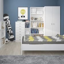 Image of 4 You Tall Narrow Bookcase Pearl White