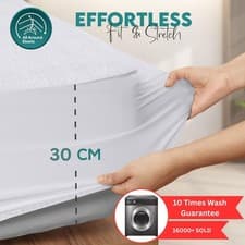 Image of Extra Deep Terry WATERPROOF Mattress Protector Anti-allergic Fitted bed Cover