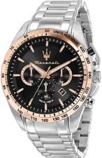 Image of NEW Maserati Men's Traguardo Watch, Black Dial with Rose Gold - FREE DELIVERY