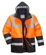 Image of PORTWEST Hi Vis Winter Traffic Jacket Waterproof Padded Lined Safety Work Coat