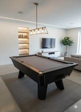 Image of NEW - 7ft Black Cry Wolf - Slate Bed Pool Table - GUN METAL CORNERS