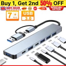Image of 7 in 1 Multiport USB-C Hub Type C To USB 3.0 2.0 Multi-hub Dock Splitter Adapter