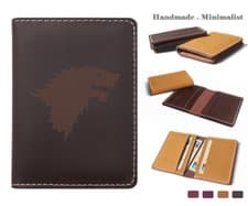 Image of Game Of Thrones Stark Sigil Genuine Leather Money Wallet Thin Credit Card Holder