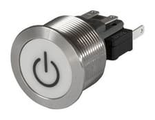 Image of Single Pole Double Throw (SPDT) Momentary Push Button Switch, IP69K, 22mm, Panel