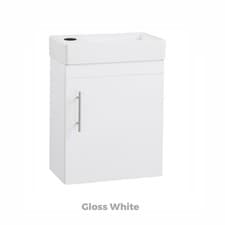Image of 400mm Bathroom Vanity Unit Cloakroom Compact Basin Sink Wall Hung Floor Standing