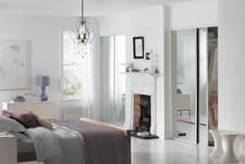 Image of Sliding Wardrobe Doors (Mirrored x 3) & Storage. Up to 1780mm (5ft 10ins) wide