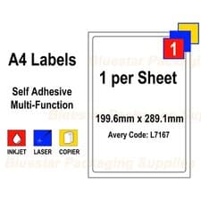 Image of Address Labels White A4 Sheets Sticky Self Adhesive for Inkjet / Laser Printer