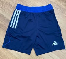 Image of NEW -  Adidas Tiro 23 Club Training Shorts Blue with White Stripe 9-10 Years Old