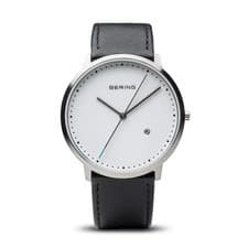 Image of BERING Unisex Quartz Watch 39 mm Stainless Steel Case and Dial Calfskin Strap