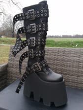 Image of WIDOW® Desolate Destination Knee-High Platform Boots