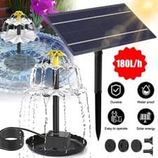 Image of Solar Water Fountain Solar Powered Water Fountain With 6 Nozzles for The Garden