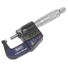 Image of Sealey Digital External Micrometer 0-25mm/0-1" Micrometer Digital High Precision