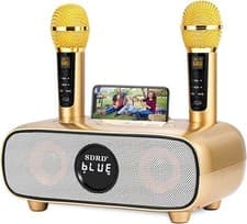 Image of Karaoke Machine with 2 Wireless Mics USB TF AUX Portable Home Party System