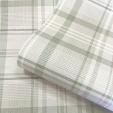Image of Green Check Wallpaper Tartan Country Style Feature Wall Living Room Office Study