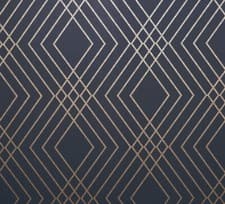 Image of Fine Decor Shard Trellis Geometric Metallic Navy / Gold Wallpaper