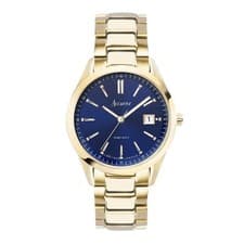 Image of Accurist Everyday Gold Tone Plated Navy Dial Watch Model 74015