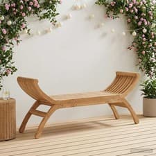 Image of Garden Bench 2-Seater 126 cm Solid Teak Wood Natural
