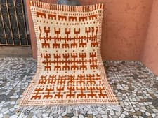 Image of Elegant Moroccan Wool Rug | Beni Ourain Style | Luxurious Home Decor
